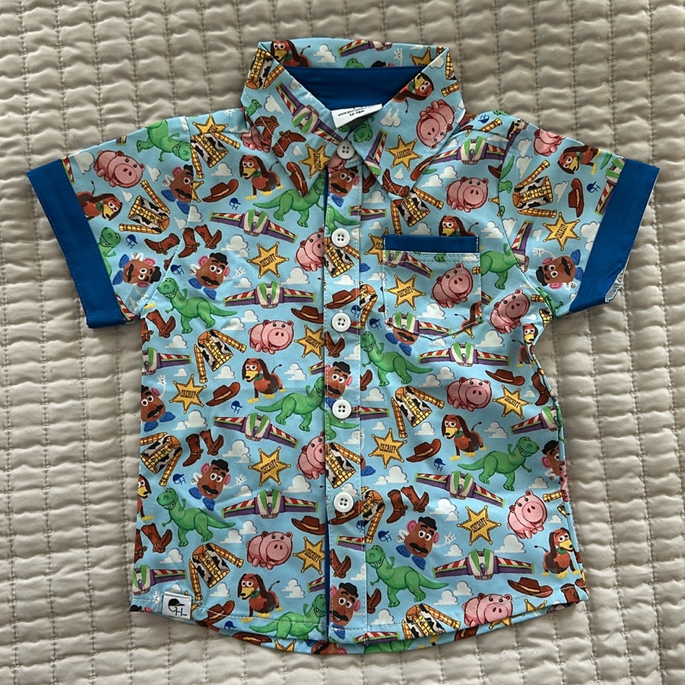 Disney Toy Story George hats 12/18 month button down
